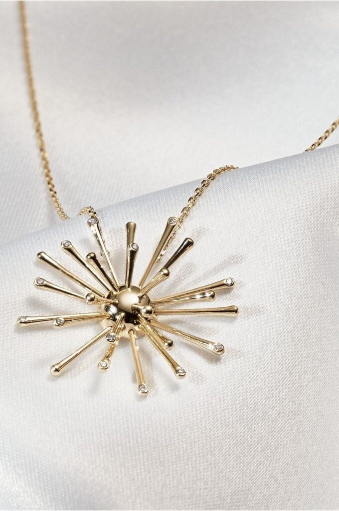 naszyjnik LOEE StarDance 2023 z żółtego złota z diamentami