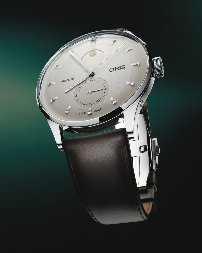 Elegancki zegarek garniturowy Oris Artelier Complication na skórzanym pasku