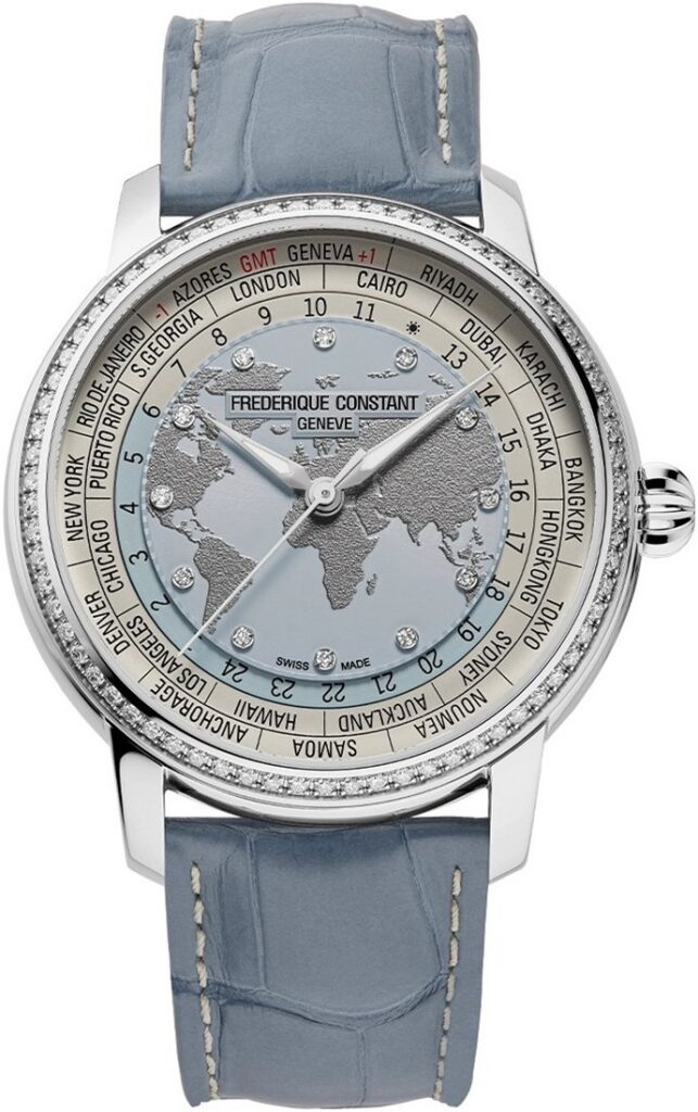 Limitowana edycja zegarka Frederique Constant Worldtimer zdobiona diamentami
