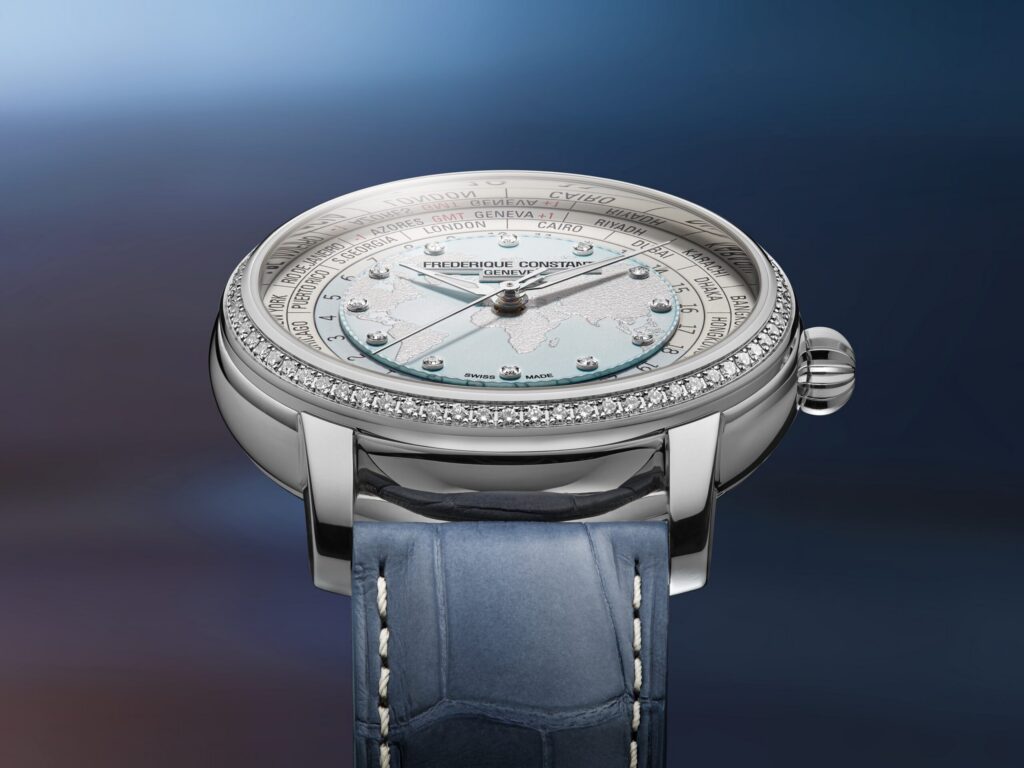 Limitowana edycja zegarka Frederique Constant Worldtimer zdobiona diamentami